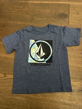 Volcom Boys' Blue Graphic Logo Tee